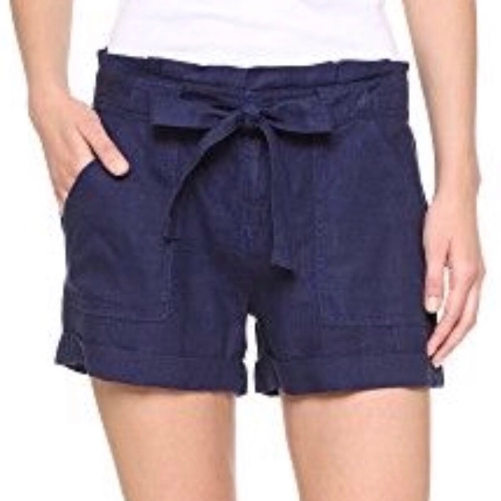 Joie Navy Linen Tie waist shorts - never worn